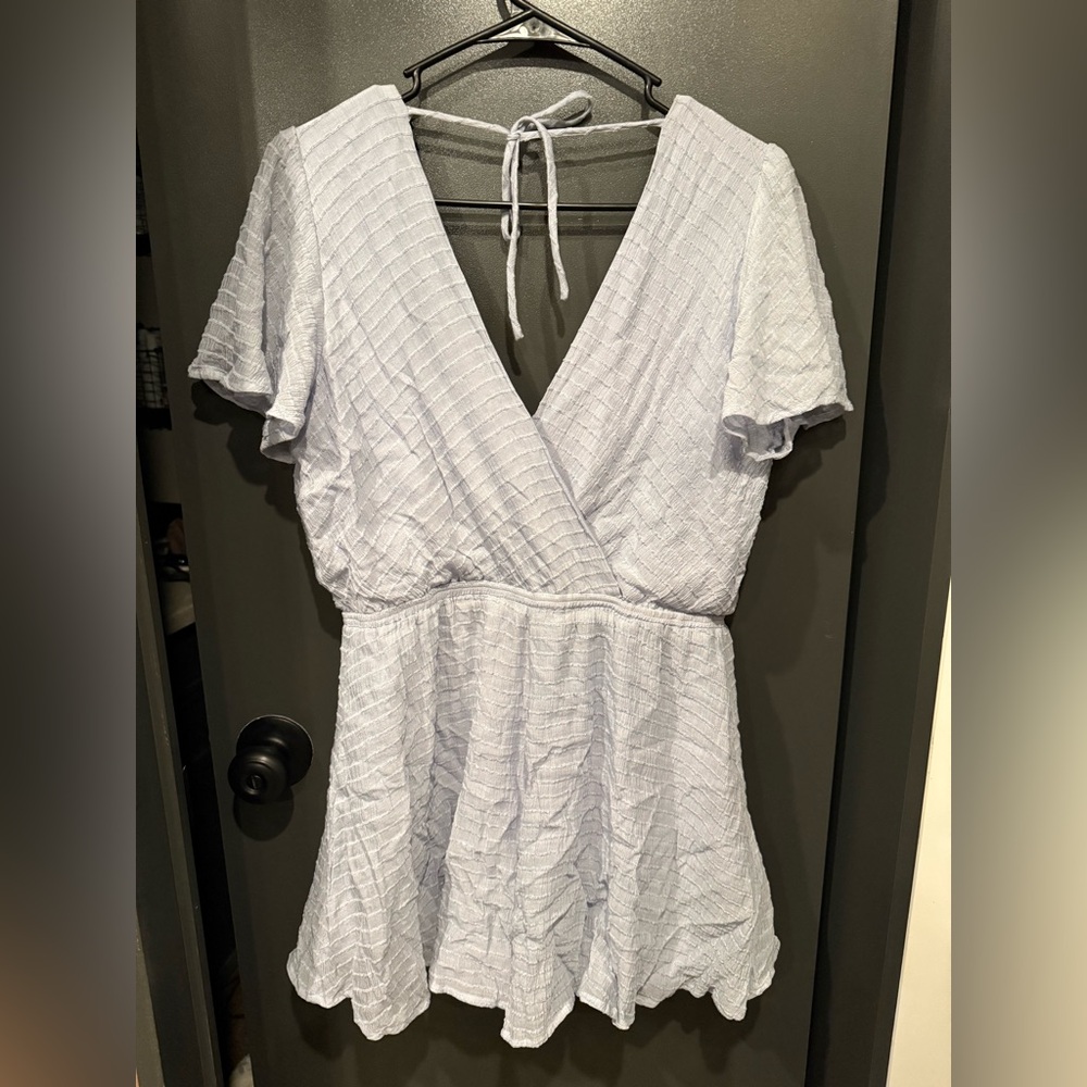 Altar'd State Light Blue Textured Romper - Picture 2 of 3